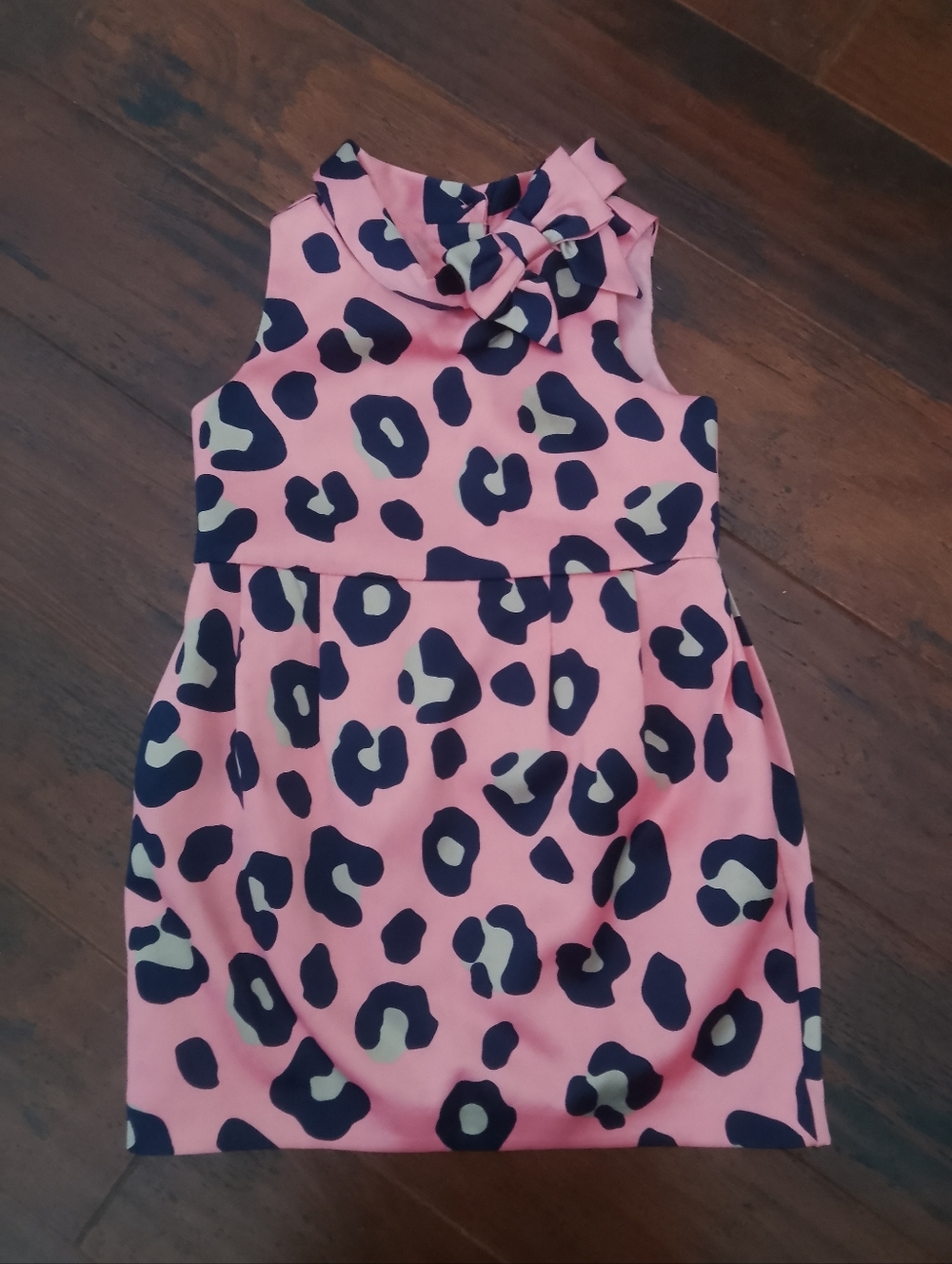 Janie & Jack Girls Pink Leopard Print Bow Dress